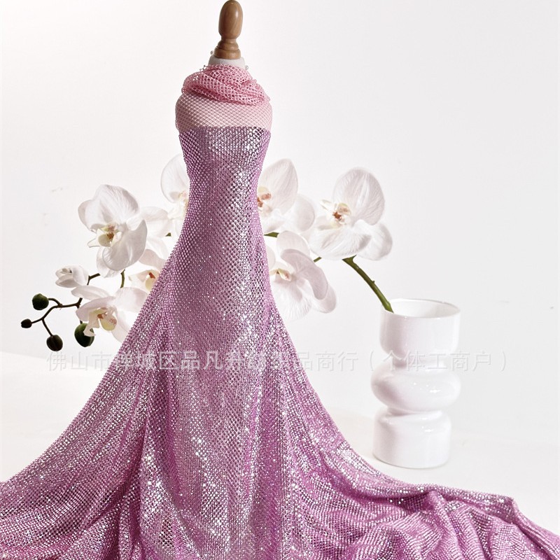 Fabricante suministro de alta densidad de tela de diamantes de moda de fiesta de baile vestido de noche tela de moda image 1