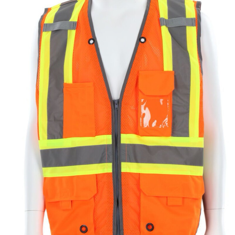 Cross-Border Supply of High-Visibility Reflective Orange Safety Vests with Cross-Back Design for Summer Workwear, Direct Sales from the Manufacturer