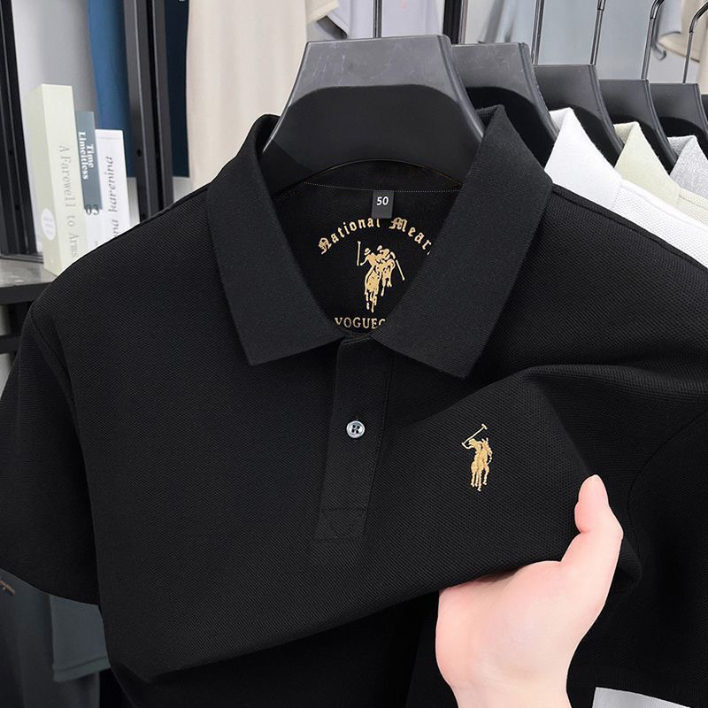 Clearance Sale Plus Size Polo Shirt Business Casual Men's Summer Turn-Down Collar Loose Versatile Short Sleeve Top Trendy