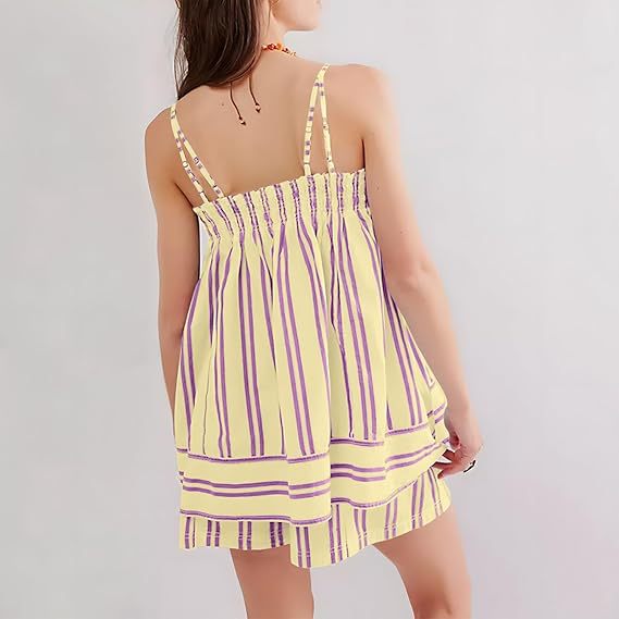 409g Weight Sleeveless Sleeve Length Polyester Fabric Type Shorts Co-ord Set Sets Type 2 Pieces Set Quantity Holiday Occasion Strap Neckline Loose Fit Type Stripe Pattern Summer Season Women's Gender Printing, Pocket Design Streetwear Style Holiday Women's Streetwear Stripe Polyester Printing Pocket Shorts Co-ord Set Shorts Sets 20