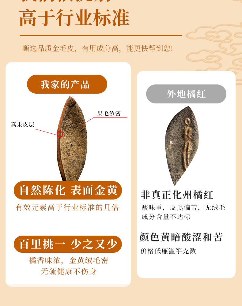 Huazhou Tangerine Peel Slices Hua Ju Hong Citrus Grandis Exocarp Gift Box 300g key features