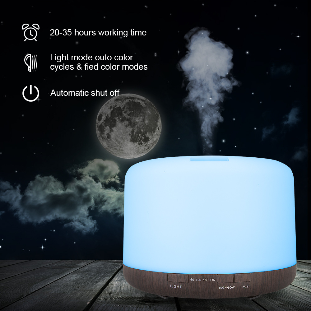 Difusor de Aceites Esenciales para Aromaterapia en el Hogar, 1000 ml, Diseño de Madera, Silencioso, Humidificador, Venta al por Mayor