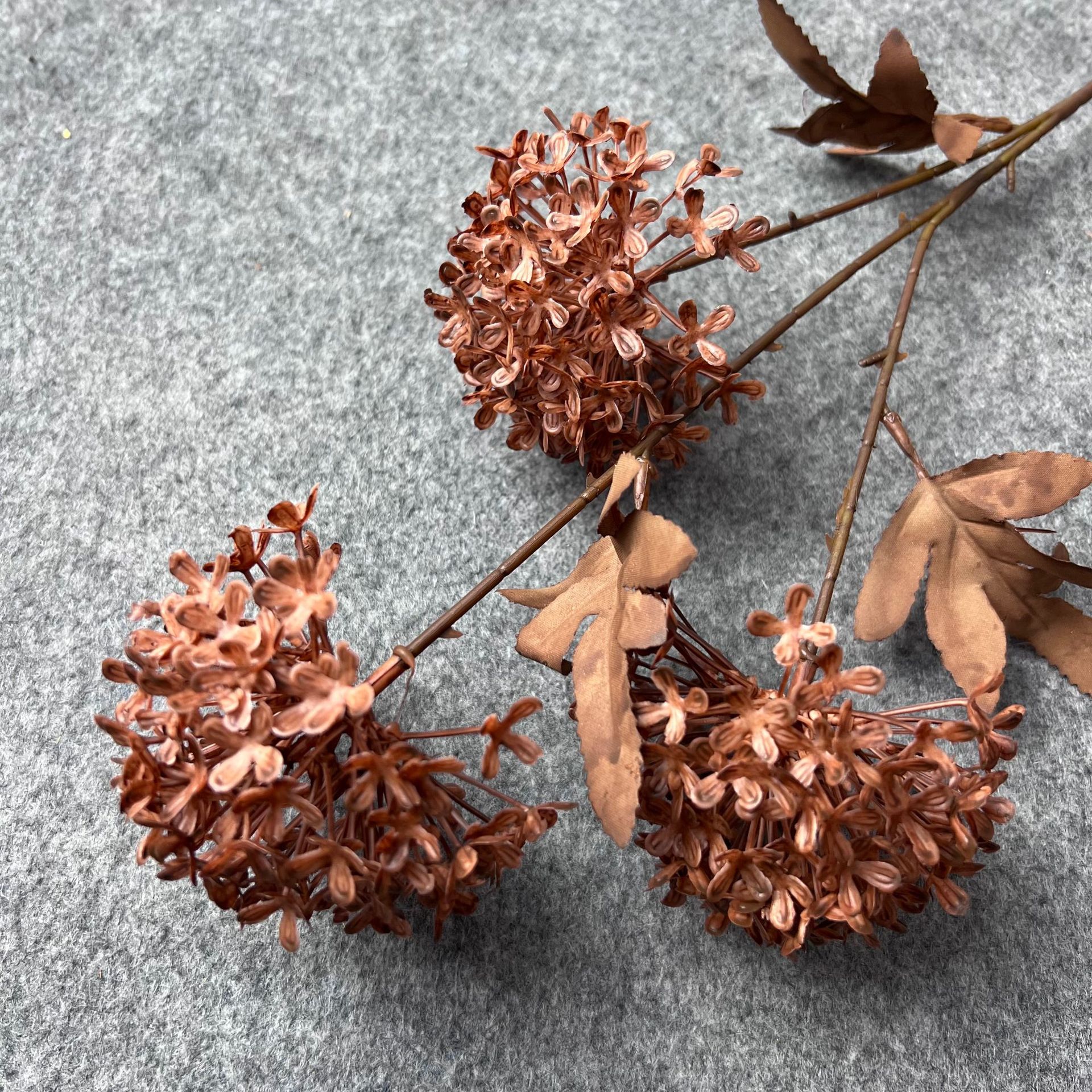Wooden hydrangea brown