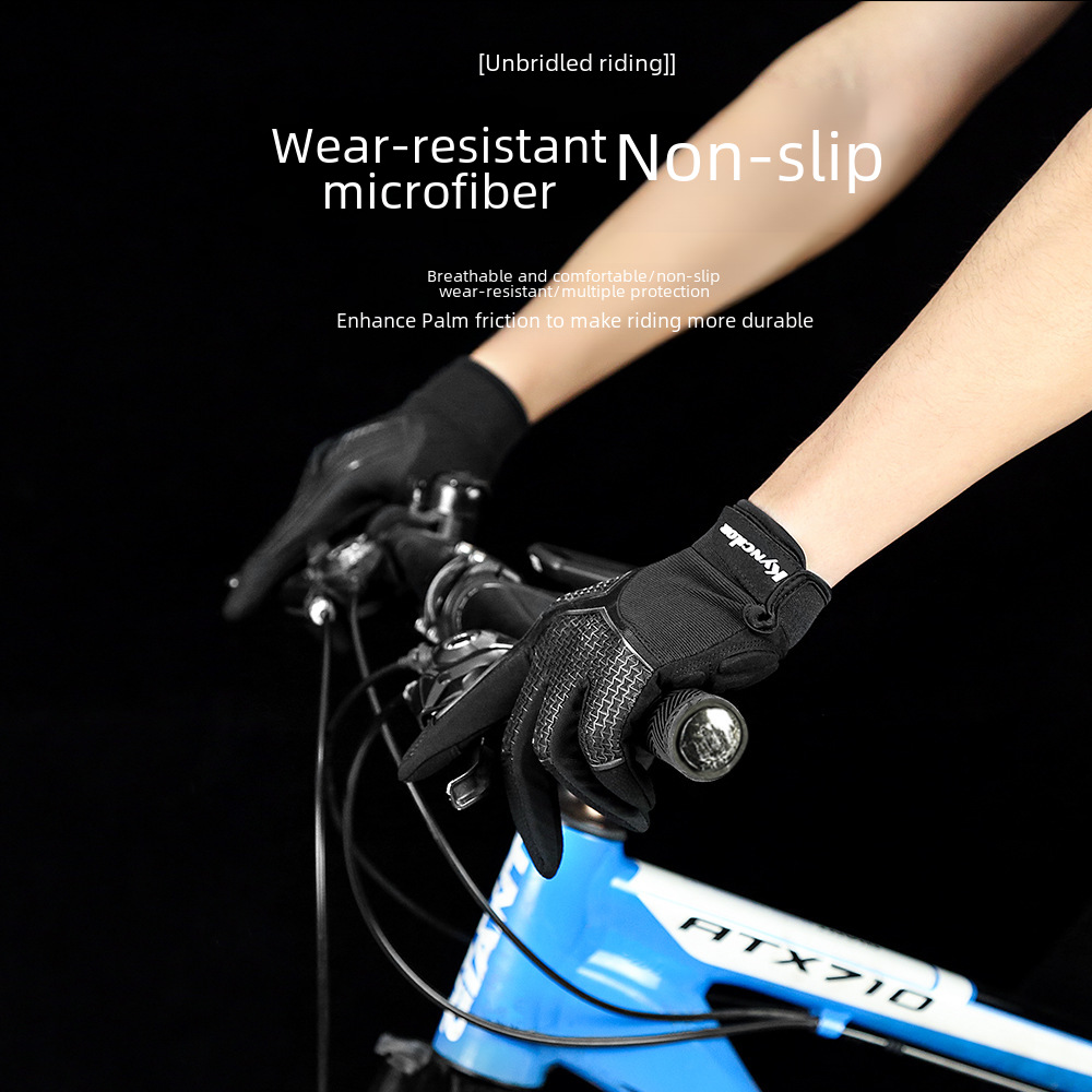 Tactical gloves Sports outdoor spring and autumn cycling gloves long finger microfiber sunscreen wear-resistant anti-slip shock absorption_maomaolike.com