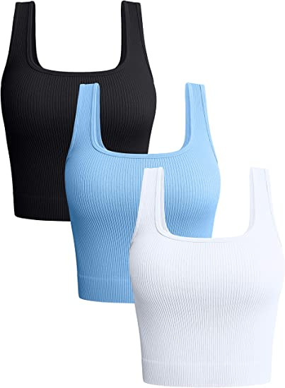 81g Weight Polyester Fabric Type Short Top Length Vest Tops Type Daily Occasion Strap Neckline Skinny Fit Type Stripe Pattern Summer Season Women's Gender Solid Color Design Casual Style Wholesale Women's Casual Stripe Solid Color Tank Tops 14