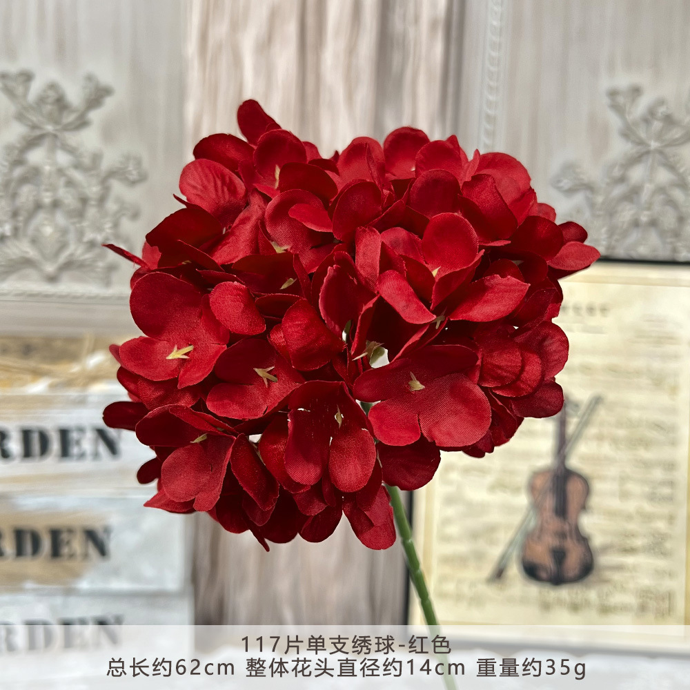 Cb-117 single stem hydrangea - red