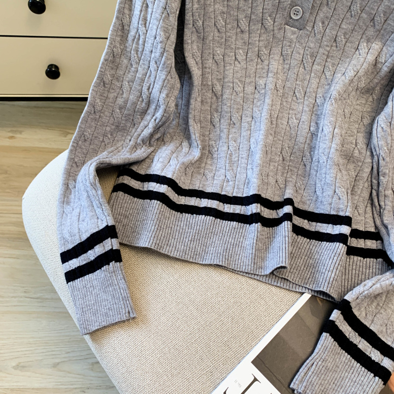 Damen Strickpullover Mit Polokragen Für Den Lässigen Herbst-look_voghion.com