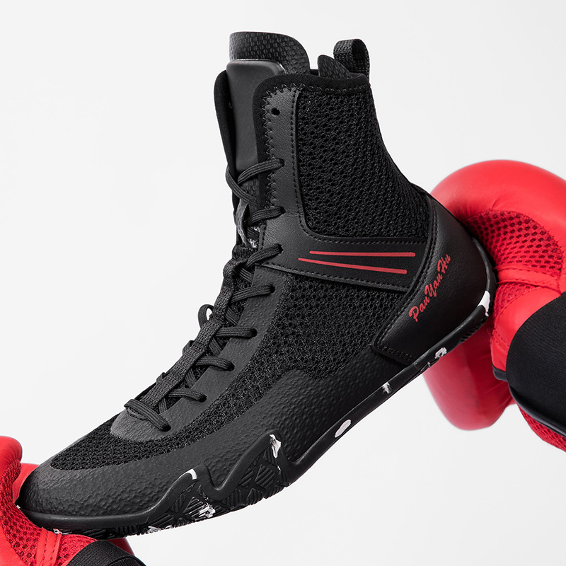 High-top boxing and martial arts training shoes, professional competition high-top combat boots, new weightlifting boxing shoes