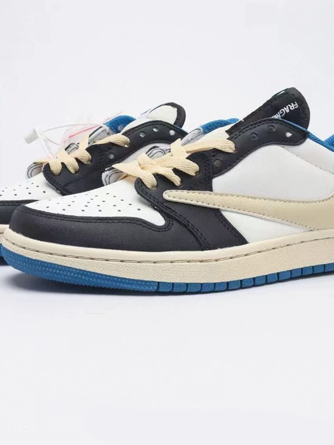 Поколение подделок Putian, кроссовки aj1 barb все чёрные/воинская молния бело-коричневые, мужские и женские, износостойкие и антискользящие