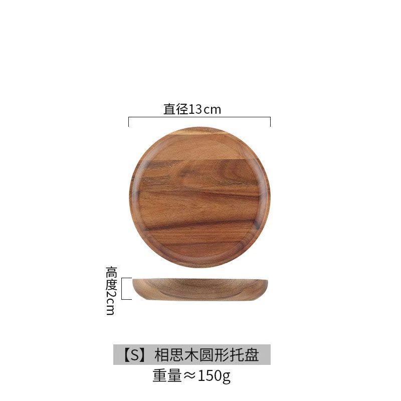 bandeja de madera de árbol de ebano, bandeja de almacenamiento de aire, plato de comedor oval japonés, pastel, pan, café, té, plato de madera sólida image 39