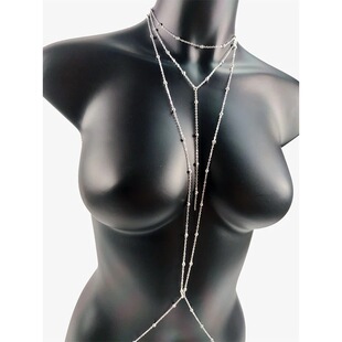 European and American Women's Breast Chain Body Chain Jewelry Bikini Sexy Punk Gothic Bra Women's Distinctive Beach Waist Chain