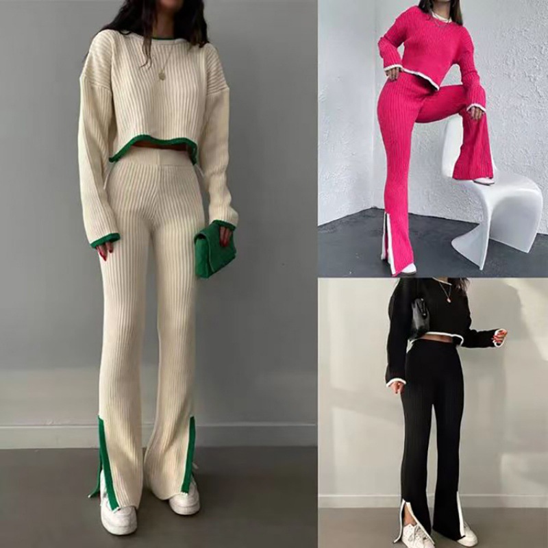 fashionable elegant demi-season knitted set