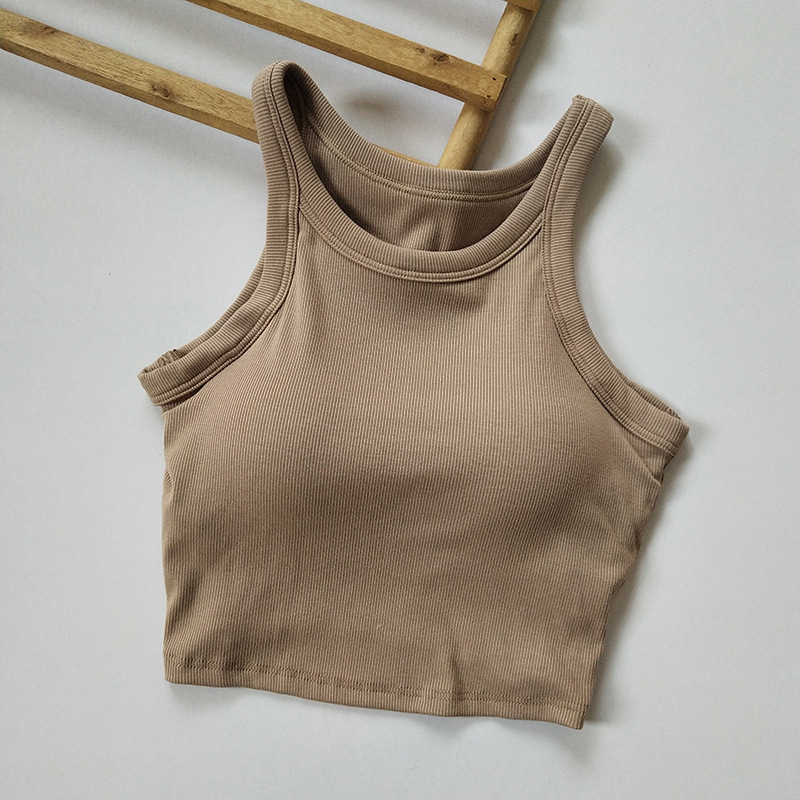 固定一体式ねじ速乾運動ベスト女性の短いストラップ速乾ヨガフィットネス下着を底に着ている