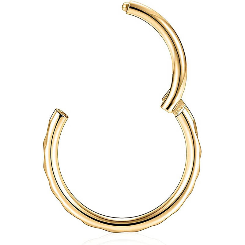 Silver pointed spike labret stud material detail