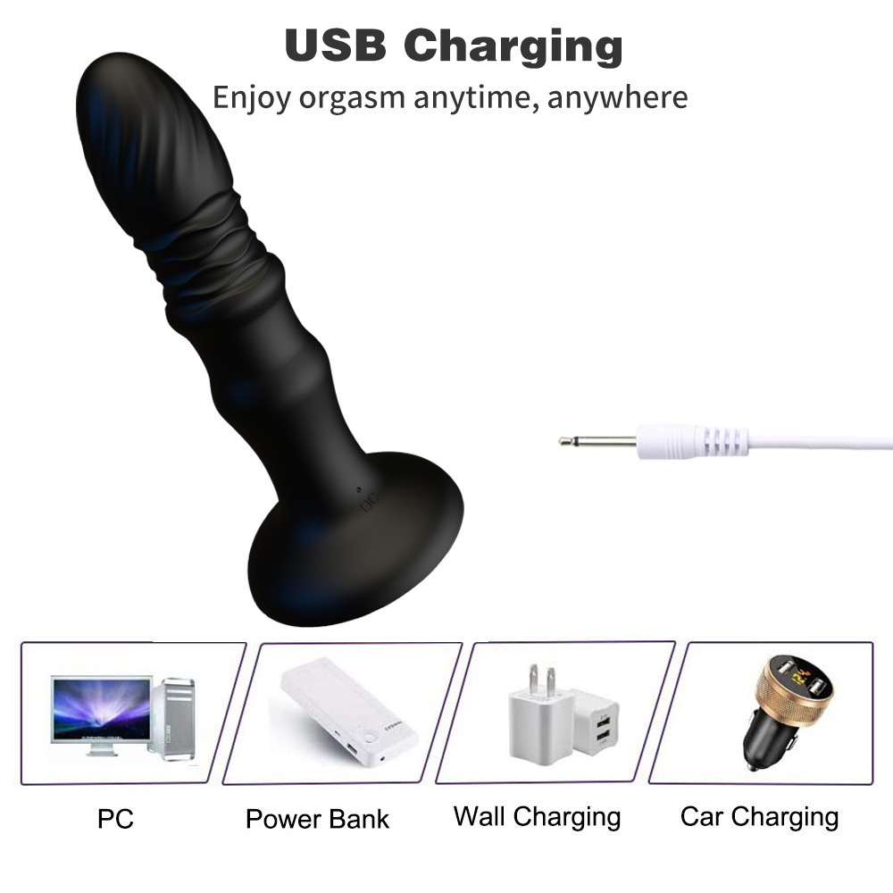 App-Controlled Retractable Silicone Prostate Massager with Vibrating Anal Beads — detail image 10