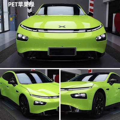 Auto Color Change Film with nationwide installation service, piano black - pet-crystal-apple-green-sedanssmall-to-medium-sized-suvs-installation-included-nationwide