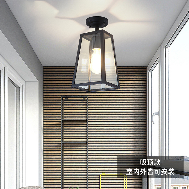 Outdoor Chandelier Courtyard Gazebo American Style Retro Villa Gate Balcony Super Bright Corridor Pavilion Garden Waterproof Lamp