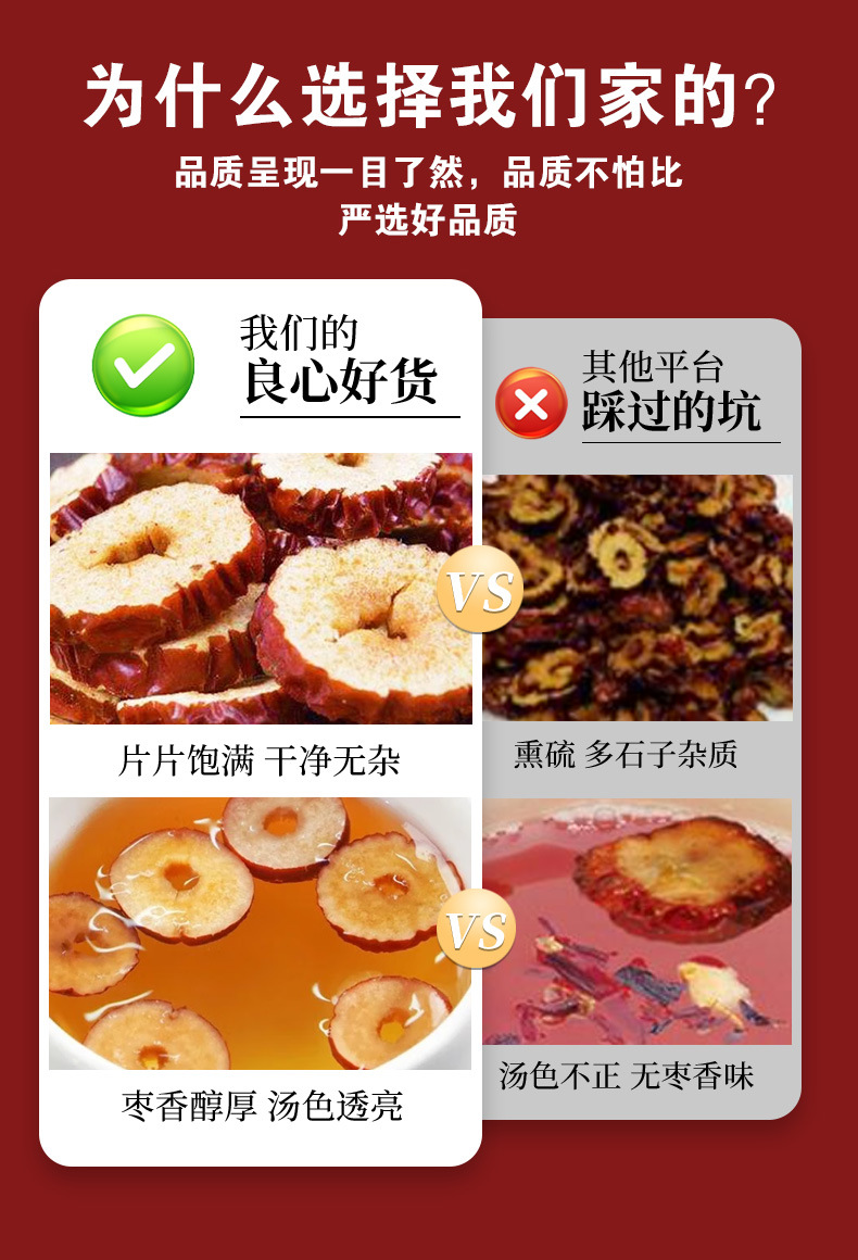 Red Jujube Slices & Rings (Ziziphus jujuba) — Xinjiang Dried Jujube for Wellness Tea, 500g specifications