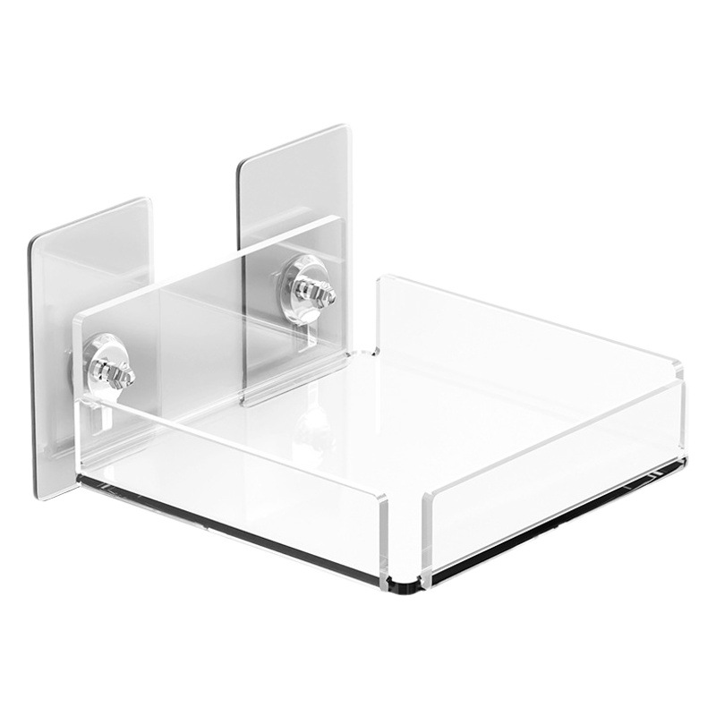 Soporte de monitoreo sin perforaciones de acrílico router Set-Top Box soporte para colgar en la pared estante universal de la cámara