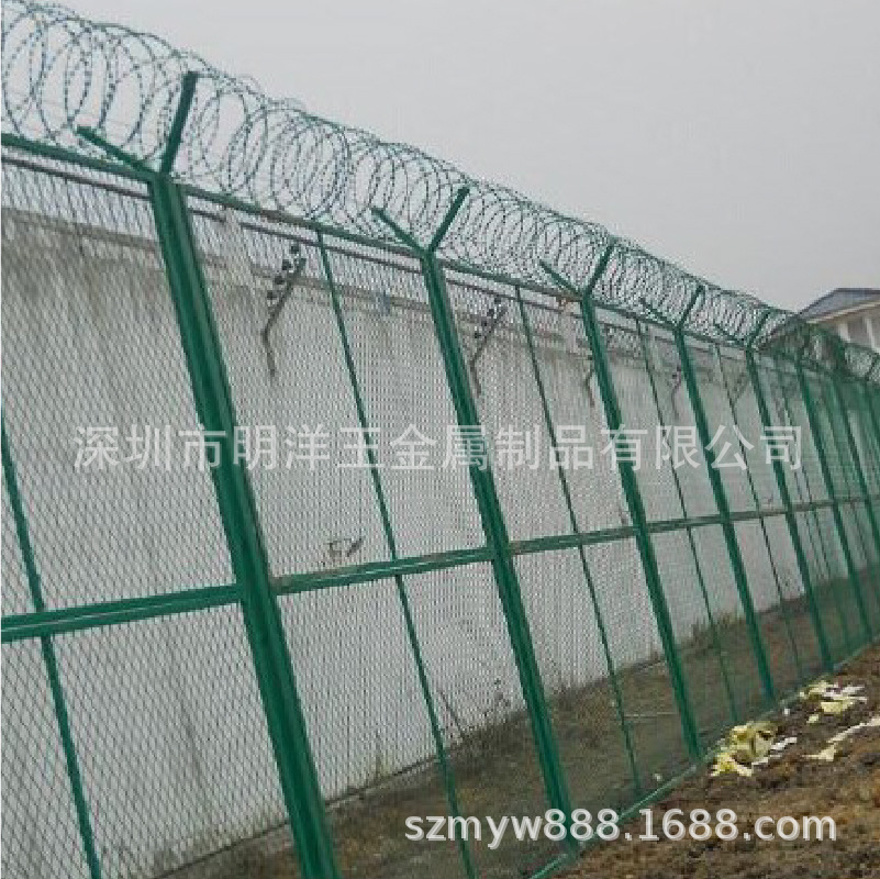 深圳明洋 Y型柱监狱防护网防爬围栏看守所刺丝 监狱隔离网