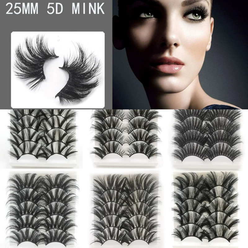 Long curling false eyelashes, European style, 25mm