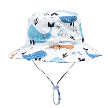 儿童遮阳帽男童防晒帽宝宝帽子夏季儿童渔夫帽婴儿防晒男童帽跨境
