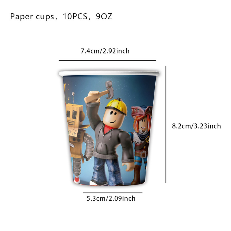 新款虚拟世界主题派对装饰Roblox沙盒拉旗气球吹龙蛋糕派对用品|undefined