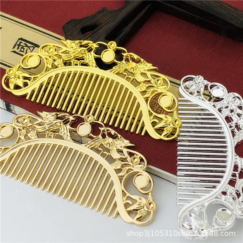 合金梳子古风发簪复古新娘汉服梳子自制手工材料厂家直销-阿里巴巴