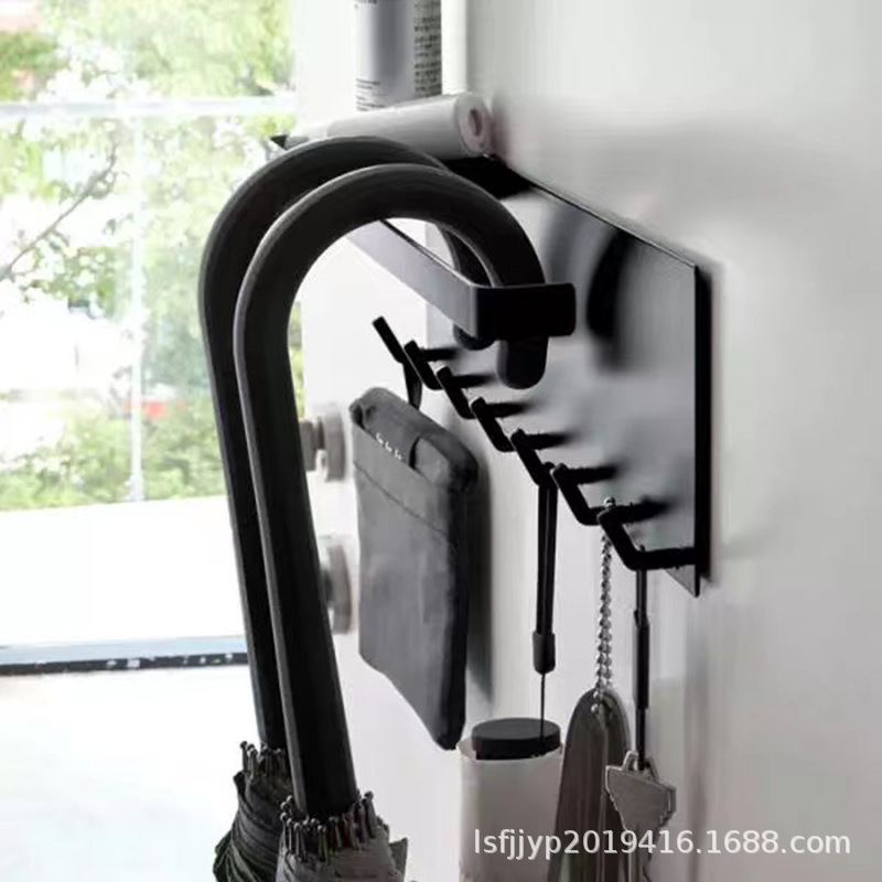 Venta al por mayor transfronteriza rack de almacenamiento de metal sin perforar paraguas de almacenamiento rack de almacenamiento en aerosol magnético con bandeja rack de llaves