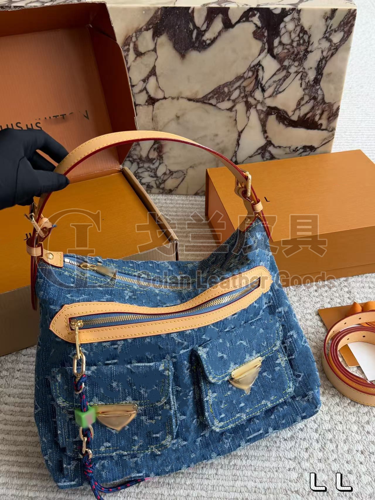 Qadın üçün denim çarpaz çanta - retro mini çiyin çantası