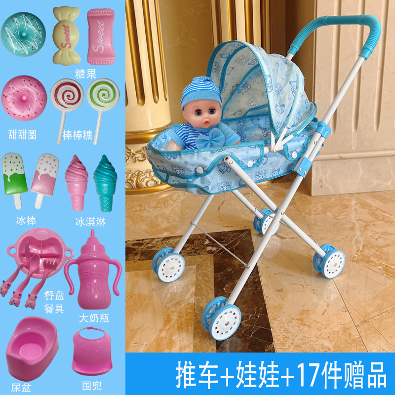 Cochecito de hierro para niños Juguetes Bebés Bebés Bebés Bebés Orinando con Muñecas Carrito de compras para bebés Niños y niñas