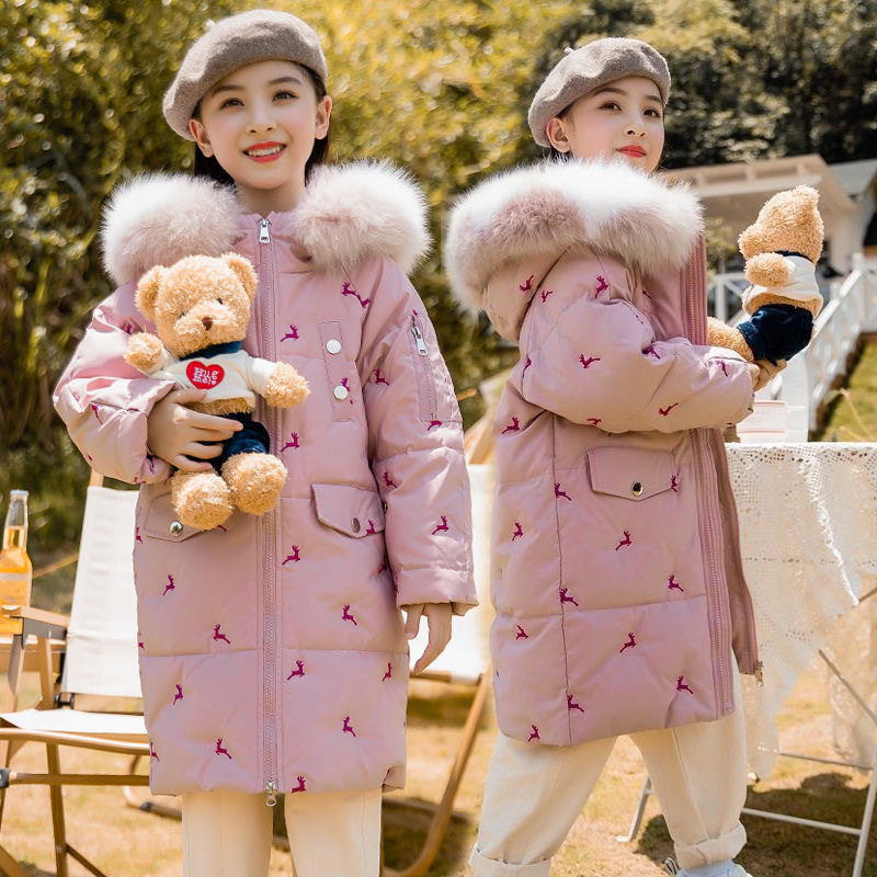 Children's long down jacket