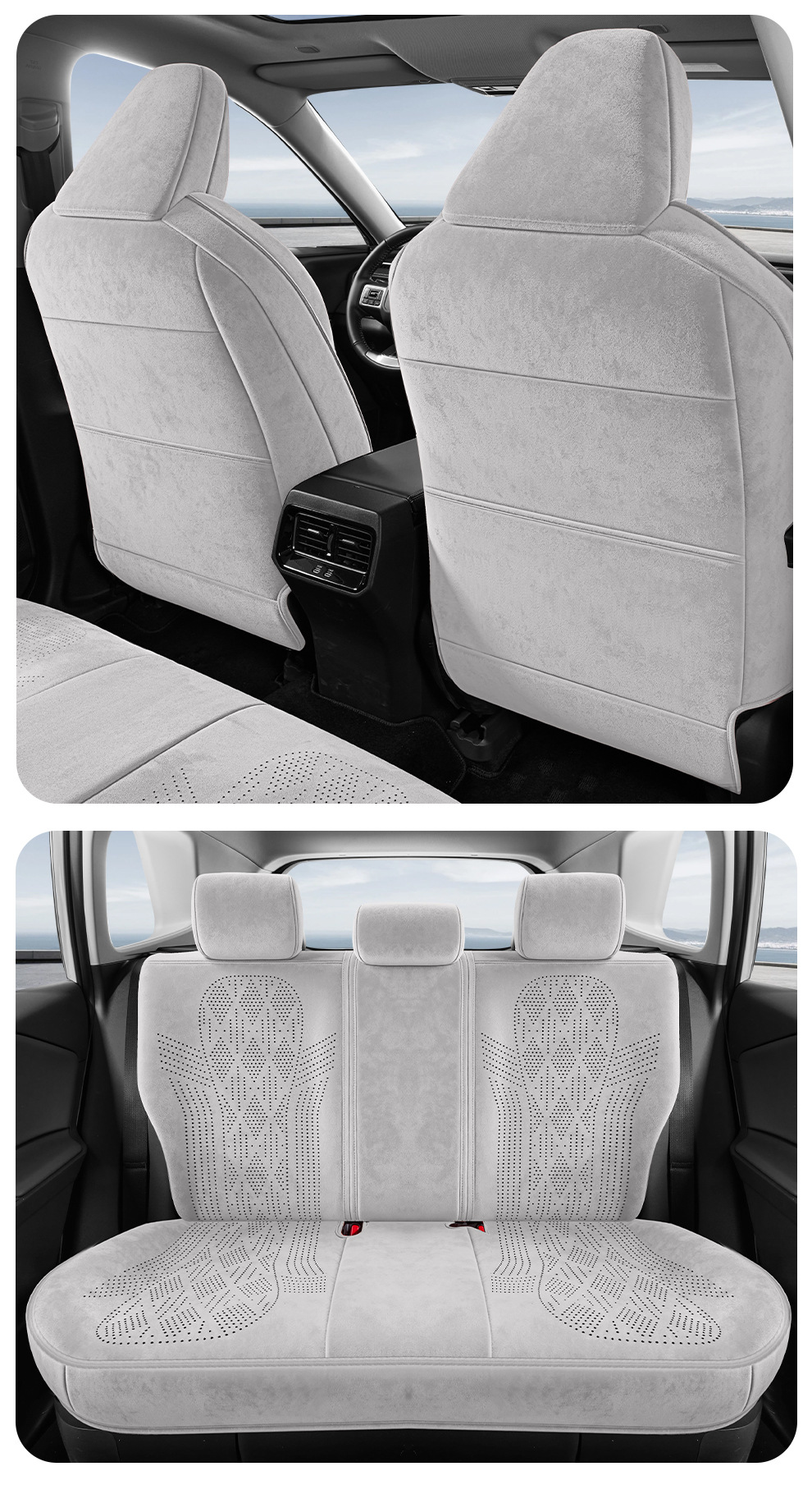 26 Models of Car Seat Covers Specifically for the Corolla Cross, Suitable for All Seasons, Fully Enclosed, Made of Perforated Suede, Breathable Seat Covers