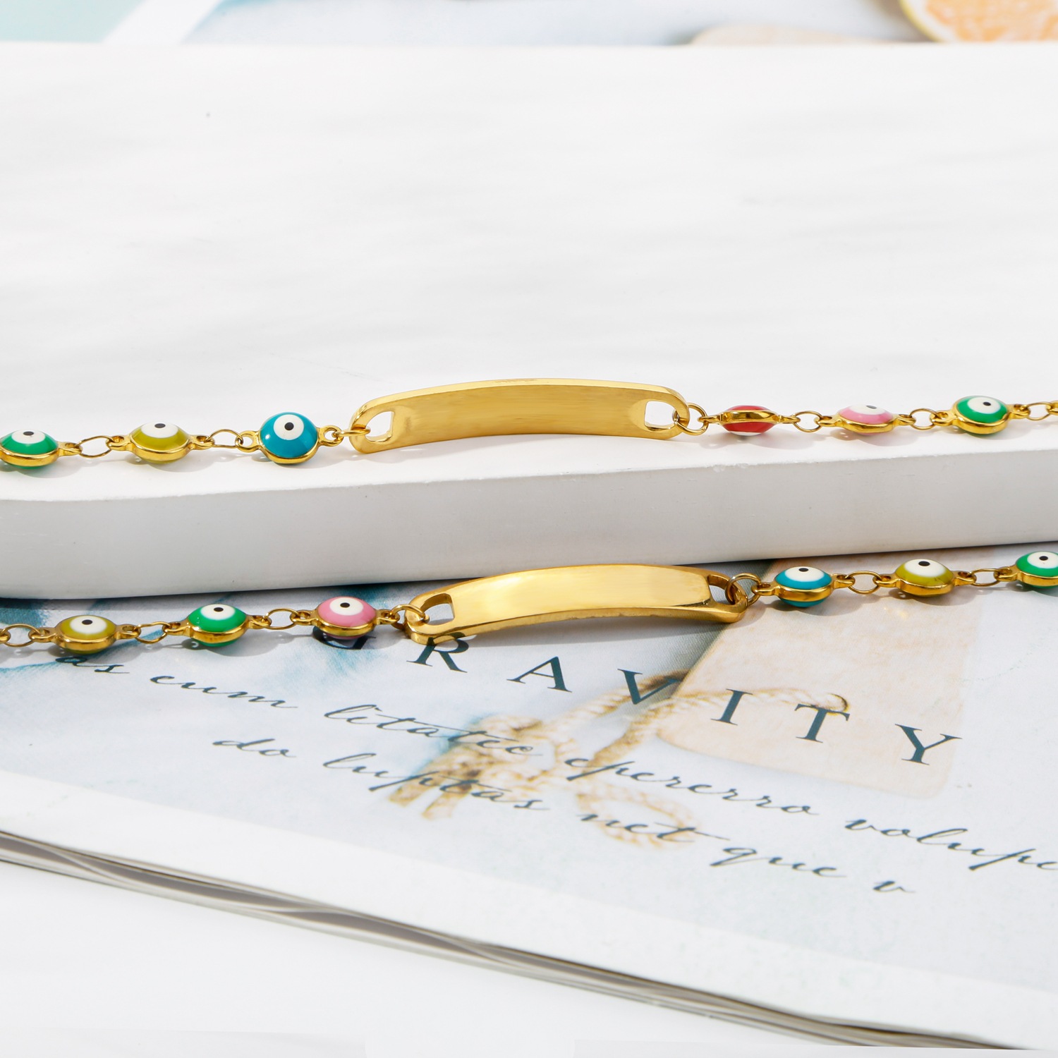 1 Piece Quantity Real Gold Plated 18K Gold Geometric 316 Stainless Steel Simple Style Classic Style Waterproof Non Tarnish Surgical Steel 316L Stainless Steel Bracelets