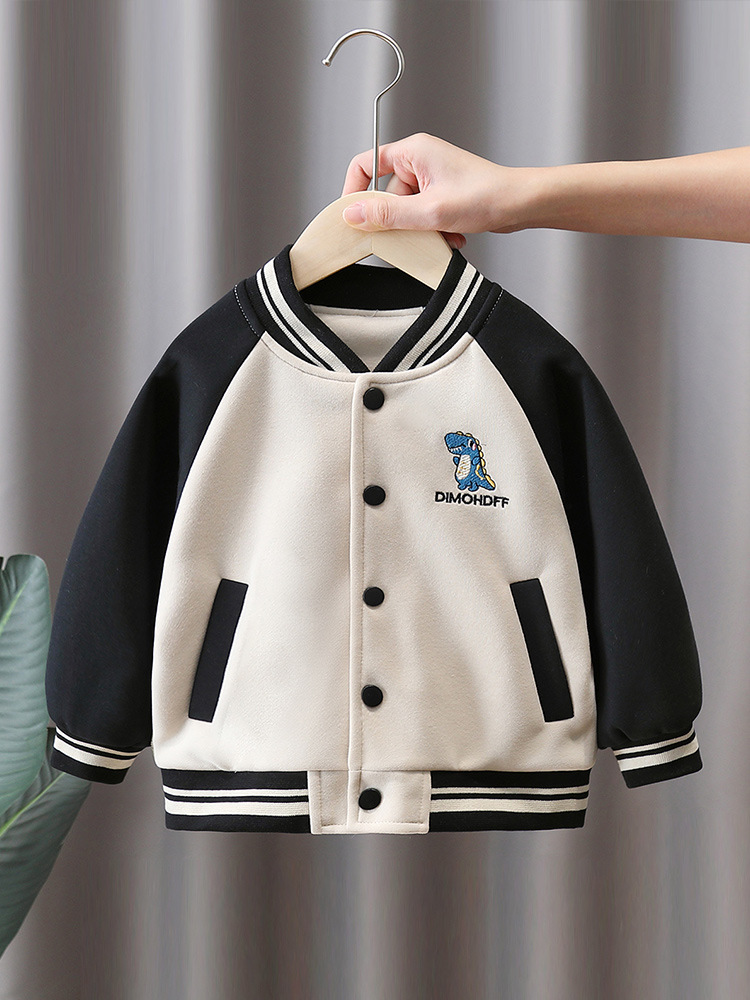 7816 chaqueta de niño ropa de primavera y otoño 2025 nuevo estilo para niños chaqueta casual coreana para niños pequeños y medianos top de cuello alto marea