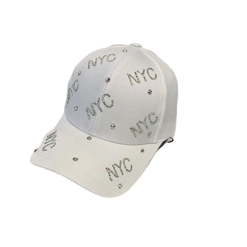 Neue Frühlings- und Sommerhüte, Damen-Strasssteine, lässig und vielseitig, China-Chic, Sonnenschutz-Sonnenhut, Buchstaben-Baseballkappe_voghion.com