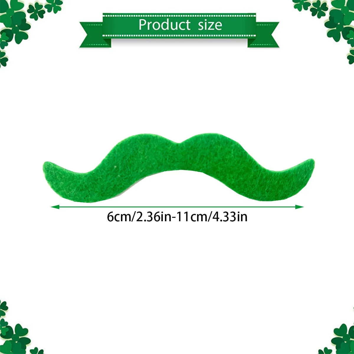 圣帕特里克节 派对假胡须12pcs短毛绒 爱尔兰幸运精灵搞怪假胡子