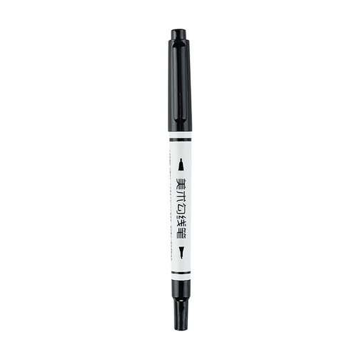 Art hook pen small double-ended water-based black marker student painting graffiti hand-painted tracing pen wholesale