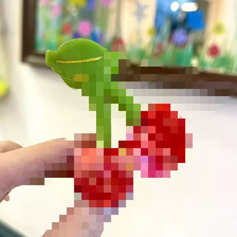 新款醋酸水果抓夹可爱草莓樱桃发夹后脑勺盘发鲨鱼夹头饰发抓发饰|undefined