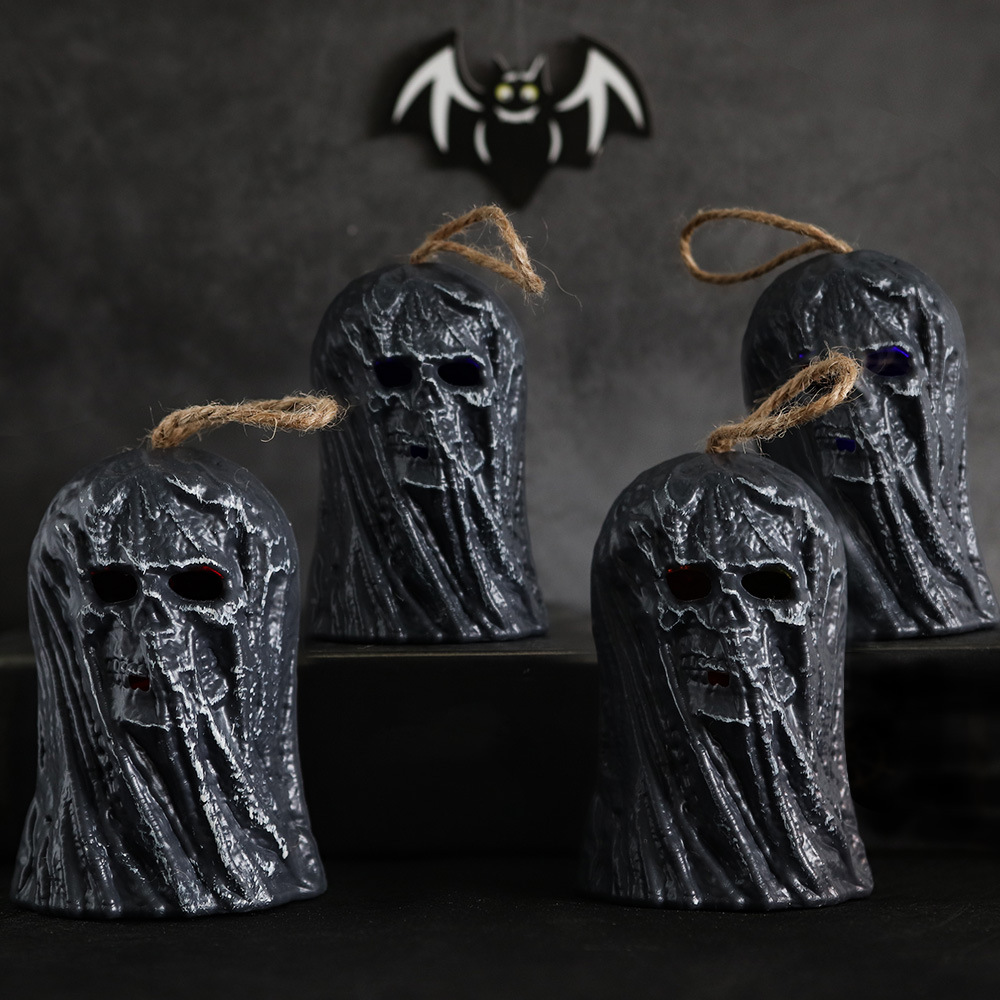 Halloween linterna decorativa LED colorido gradiente vela lámpara horror atmósfera diseño accesorios árbol demonio velo fantasma lámpara