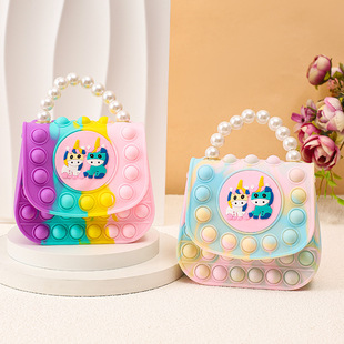 New Rodent Pioneer Bag Cartoon Princess Coin Purse Silicone Crossbody Children's Decompression Bubble Music Silicone Bag