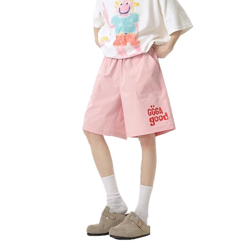 Dopamine Quick-Dry Shorts for Men and Women - Summer Thin Version, Versatile Letter Sports Beach Pants, Loose Couple Five-Pocket Pants