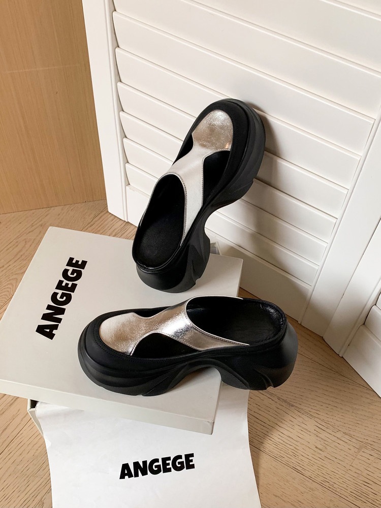 Dép sandal nữ da thật họa tiết da báo đế xuồng cao gót 9 cm — Trang chủ, màu đen, bạc chi tiết 31