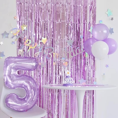 32-inch jelly digital aluminum balloon for a boy and girl's birthday party decoration, crystal purple digital balloon