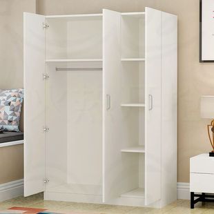 Wardrobe Storage Modern Simple Simple Solid Wood Rental Cabinet Home Bedroom Wardrobe Clearance