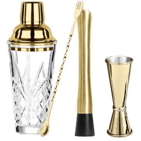 [4개 세트] 400ml 금검무늬 유리