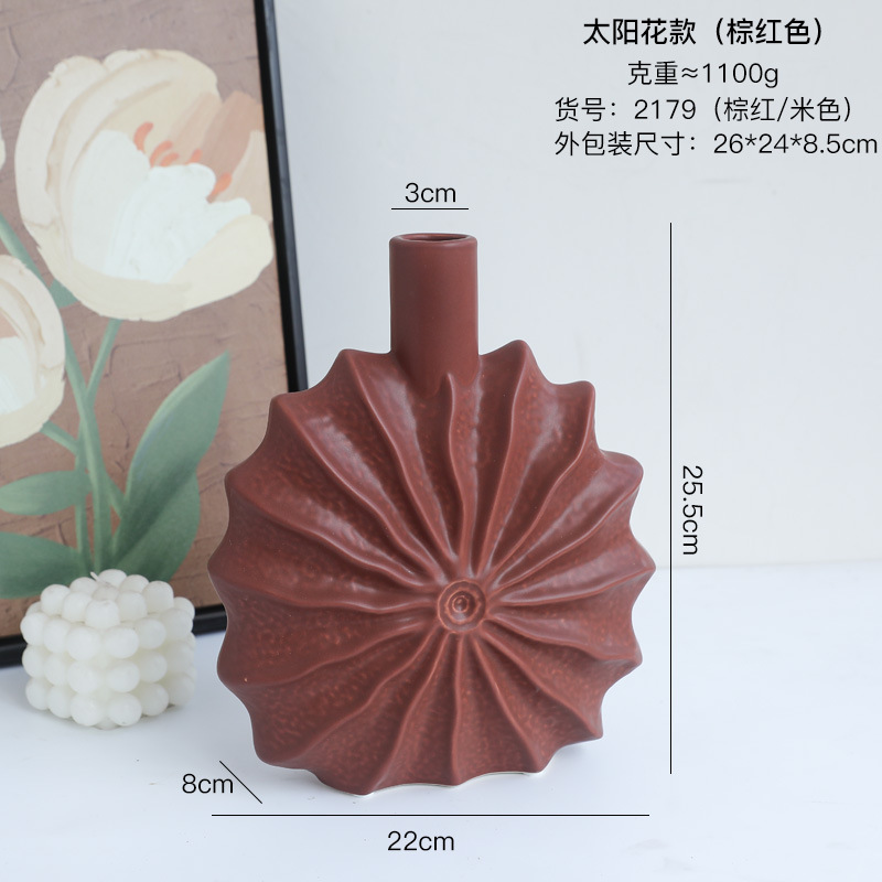 Florero de cerámica geométrica moderna creativa, muebles para el hogar, armario de TV, vitrina, vitrina, decoración de mesa de centro