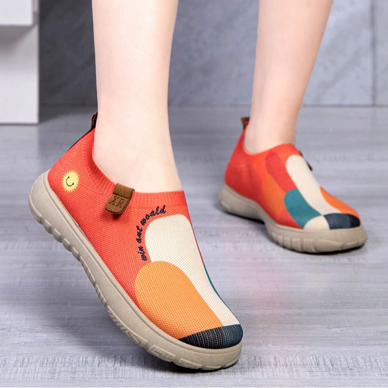 Весенне-летние новые старые пекинские тканевые туфли TEMU, женские туфли на толстой подошве с вышитой вязкой, модные женские туфли-лодочки без шнуровки