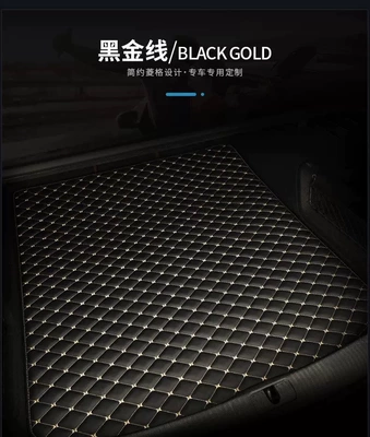 Flat Trunk Mat, Direct from — Trunk Mat - tile-black-gold-thread-small-package-delivery-24-hours-fast-delivery