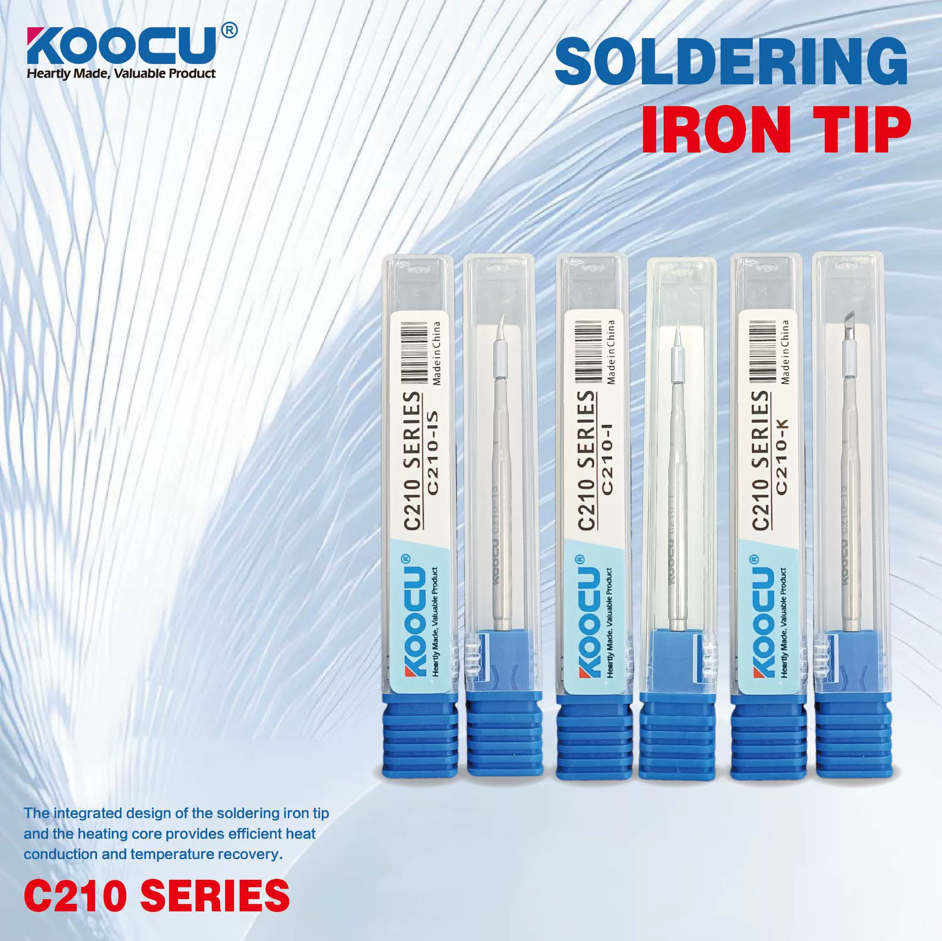 Паяльная станция KOOCU с постоянной температурой, нейтральный паяльник серии C210, нагревательный сердечник для волос, прямой наконечник, угловой нож